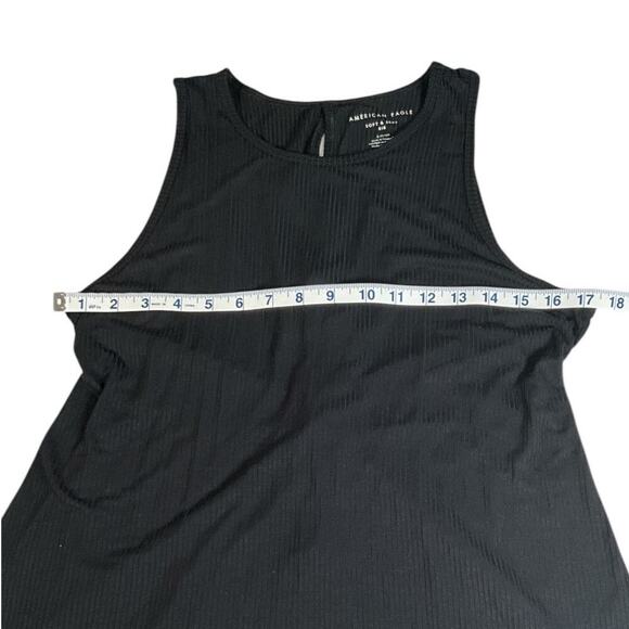 American Eagle Soft Sexy Ribbed Loose Black Size Small Cutouts on Back Oversized - Picture 10 of 10